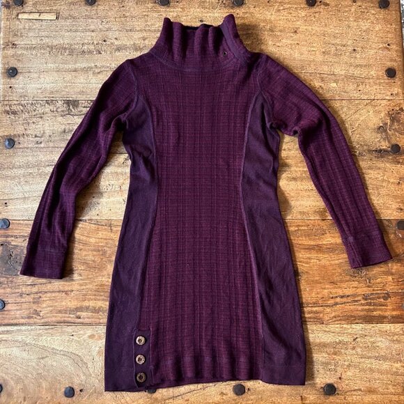 Prana Women's Kelland Sweater Dress Purple Plum Size XS Striped Wool Blend - Picture 1 of 7